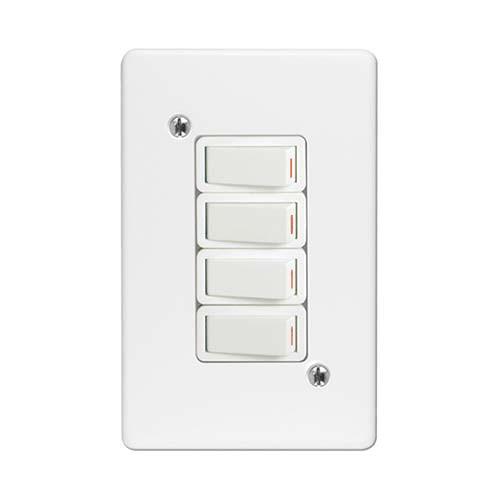 4Lever 1Way Switch + Cover 2x4 Crabtree 18013/101 - Online Electrical