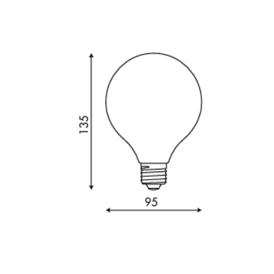 OL-G95-5W 5W LED Filament E27 - Various Colours