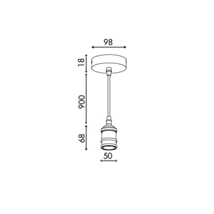 OL-PEND- Aluminium E27 Lamp Holder - Various Colours