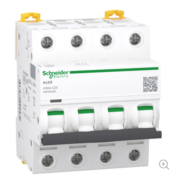 A9F64410 Miniature Circuit Breakers 4P 6KA - Online Electrical