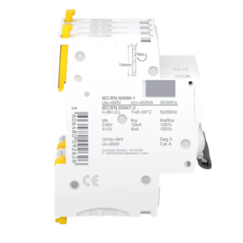 A9F64425 C60A 4P 25A 6KA C Curve Miniature Circuit Breaker