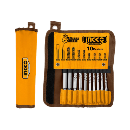 AKD2101 DRILL BIT SET 10PCE + CHISEL