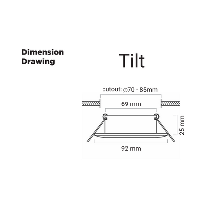 Downlighter R201 Silver Tilt 90MM