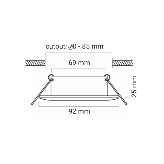 Downlighter R221 Black Square 92MM