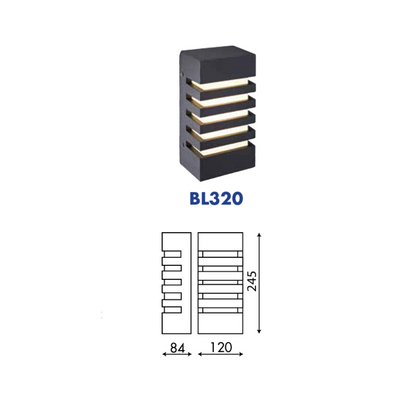 BL320 1xE27 Die cast Aluminium Wall Light Black