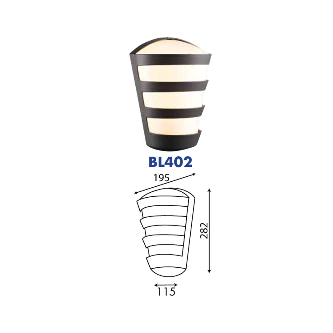 BL402 1xE27 Die cast Aluminium Wall Light Black