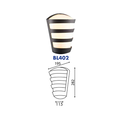 BL402 1xE27 Die cast Aluminium Wall Light Black