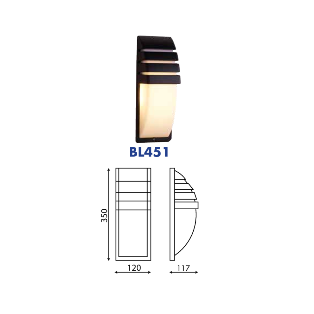 BL451 1xE27 Die cast Aluminium Wall Light Black