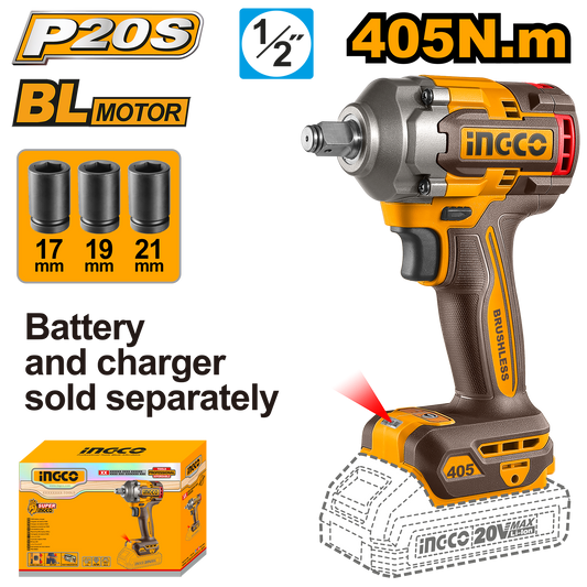 CIWLI20451 20V Power Share and Cordless Impact Wrench 405Nm 1/2"
