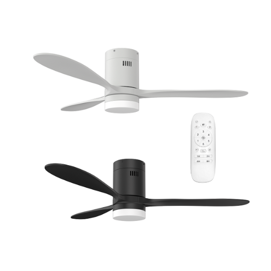 Ceiling Fan Hugger 3Blade 1320mm c/w Light Kit & Remote