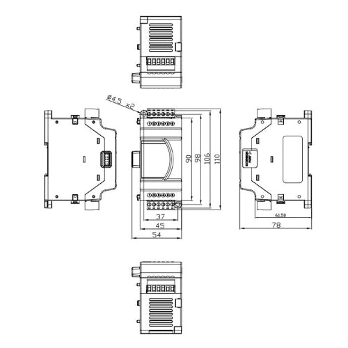 DVP04PT-E2 RTD 24VDC Temp Extension for ES2