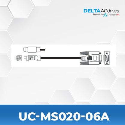 UC-MS020-06A Com Cable Male Mini DIN To DB9 - Male 2mtr