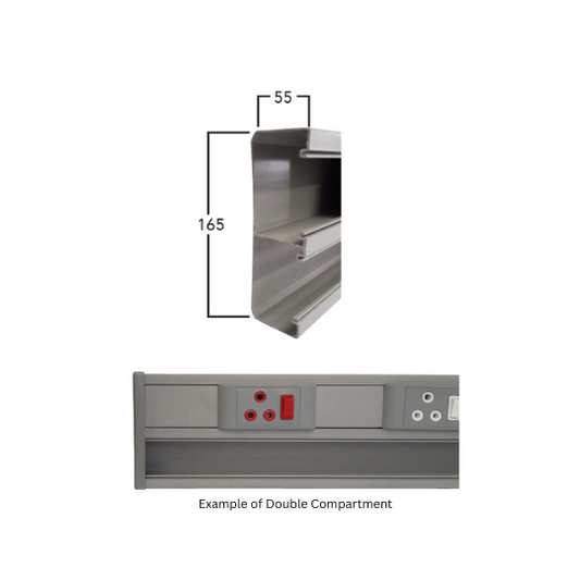 ECO2 Double Compartment PVC Power Skirting Per 2.5mtr Length - Various colours