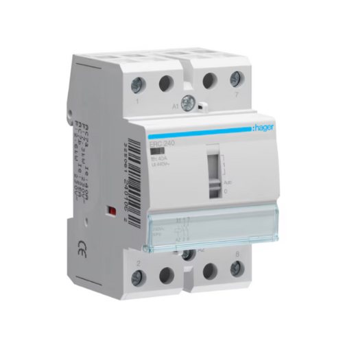 ERC240 40A 230V 2NO CONTACTOR c/w MANUAL OVERRIDE - Online Electrical