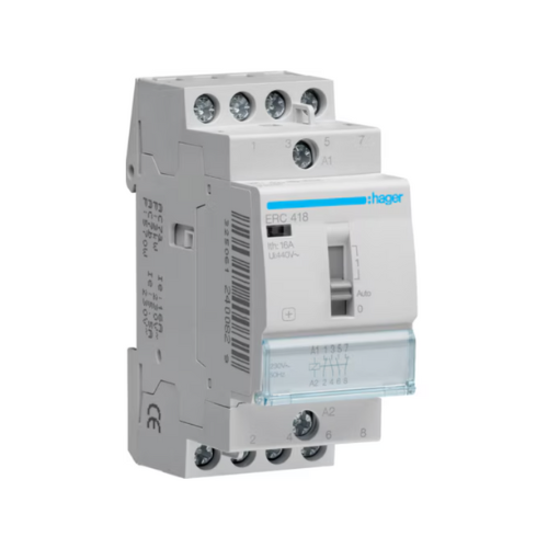 ERC418 16A 230V 2NO+2NC CONTACTOR c/w MANUAL OVERRIDE - Online Electrical