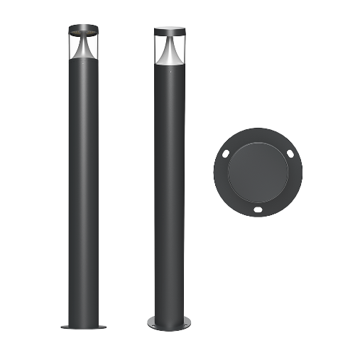 LED Bollard 12W 4CCT IP65 Round Black FB001