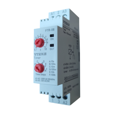 FTR-08 On Delay Timer 1sec - 100min, 24VAC/DC + 240VAC - Online Electrical