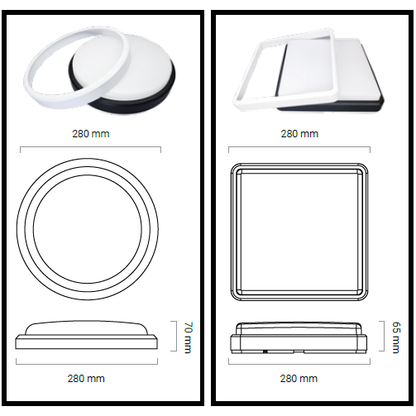 HERO ALL-IN-ONE BULKHEADS - Square or Round - IP65 - Online Electrical