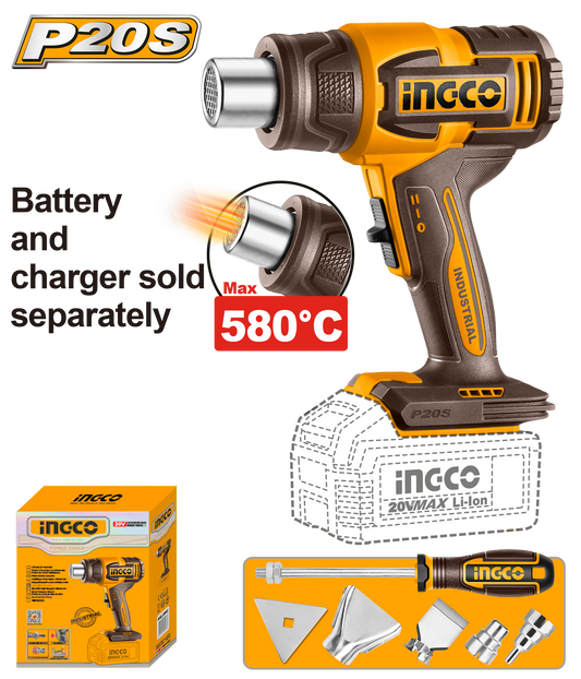 HGLI2008 HEAT GUN 20V PS+C/L + ACC 5P