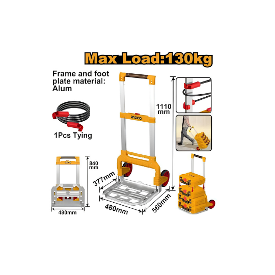 HHWB61201 Foldable Hand Truck 560X506X1110MM 130KG