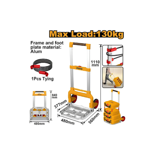 HHWB61201 Foldable Hand Truck 560X506X1110MM 130KG