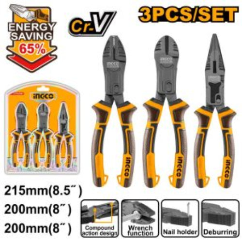 HKCPS5831 Plier Compound 3 PCS SET200MM CR V