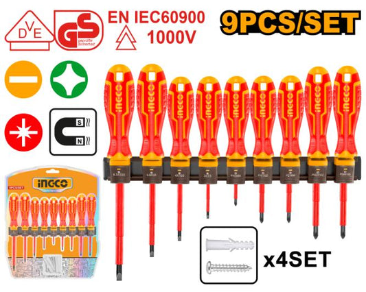 HKISD0908 SCREWDRIVER SET 9PCE 1000V