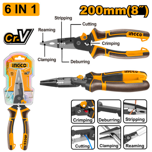 HMFLNP28200 PLIER M/FUNCTION 6in1 200MM