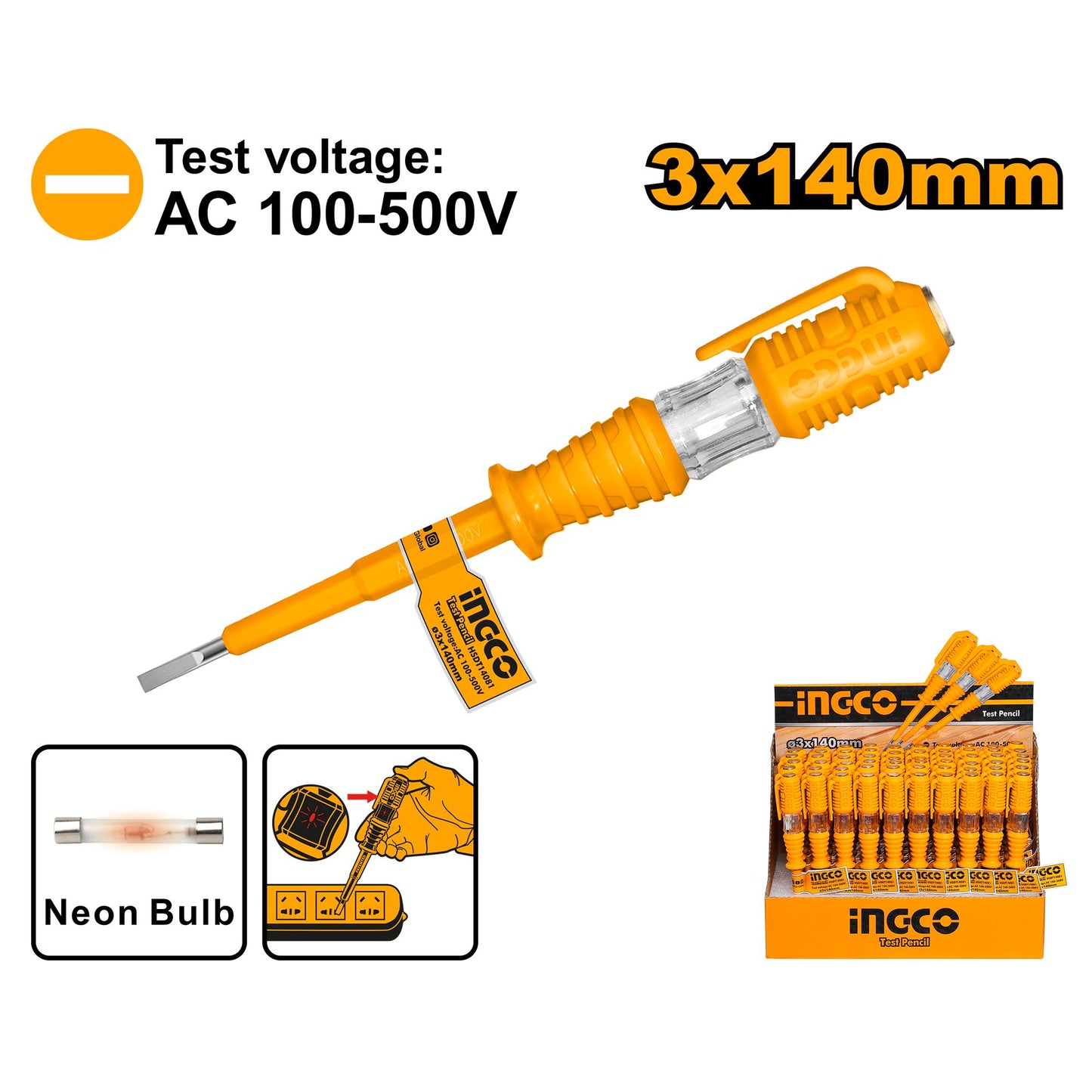 HSDT1408 SCREWDRIVER TEST 140MM 100-500VAC