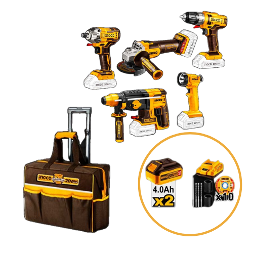 INGCO CKLI2058 20V PS C L IND. COMBO KIT in BAG Online Electrical