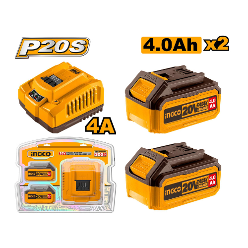 INGCO FBCPK1424 2PCE 4AH BATTERY & CHARGER