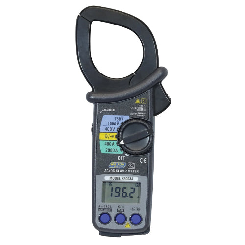 K2003A 2000A AC/DC Clamp Meter, CAT IV 600V