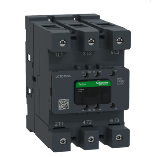 Contactor, Tesys Deca Advanced, 3P(3NO), 100hp at 480V, 150A, 24-60V AC/DC coil, Everlink