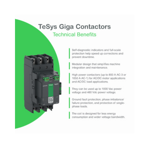 LC1G265KUEN 265A 3P Adv100-250V ACDC Contactor TeSys Giga