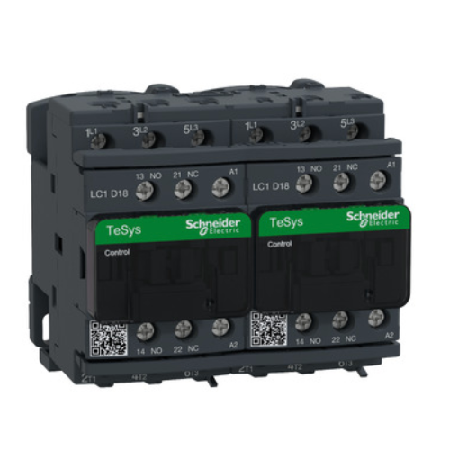 TeSys D reversing contactor - 3P(3 NO) - AC-3 - <= 440 V 18 A - 110 V AC coil