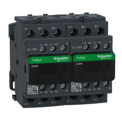 TeSys D reversing contactor - 3P(3 NO) - AC-3 - <= 440 V 25 A - 110 V AC coil