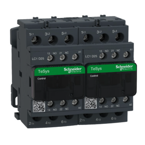 TeSys D reversing contactor - 3P(3 NO) - AC-3 - <= 440 V 25 A - 110 V AC coil