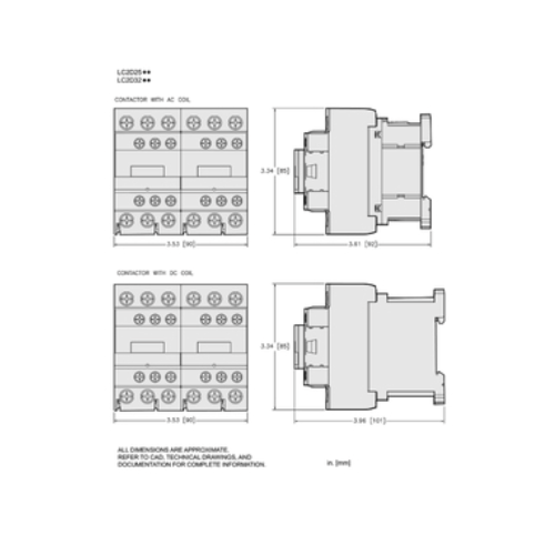 LC2D25F7 D Dimensions