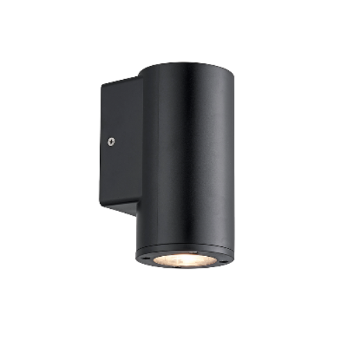 LED Wall Light Round Down GU10 R334 Matt Black - Online Electrical