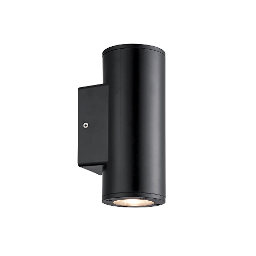 LED Wall Light Round Up/Down GU10 R332 Matt Black - Online Electrical