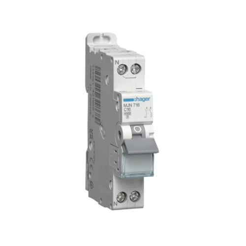 MJT716 16A 4.5KA 1PH+N C CURVE BREAKER - Online Electrical