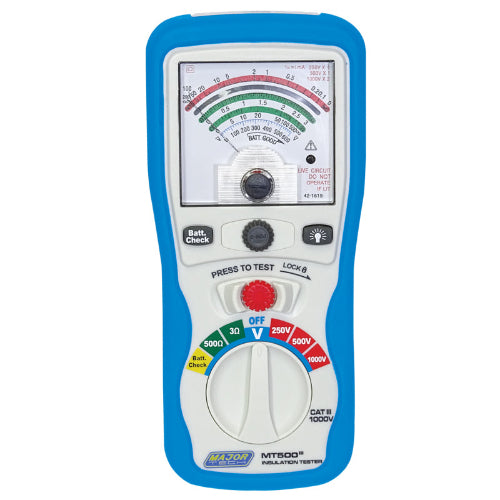 MT500 250/500/1000V Analogue Insulation Tester, CAT IV 600V