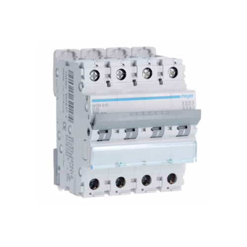 NGN410 10A 4P 10KA D CURVE BREAKER - Online Electrical