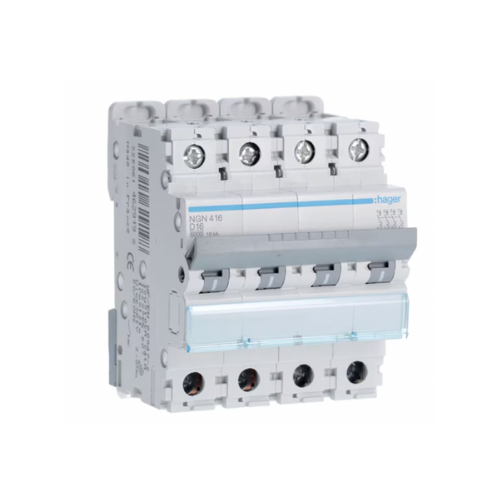 NGN416 16A 4P 10KA D CURVE BREAKER - Online Electrical