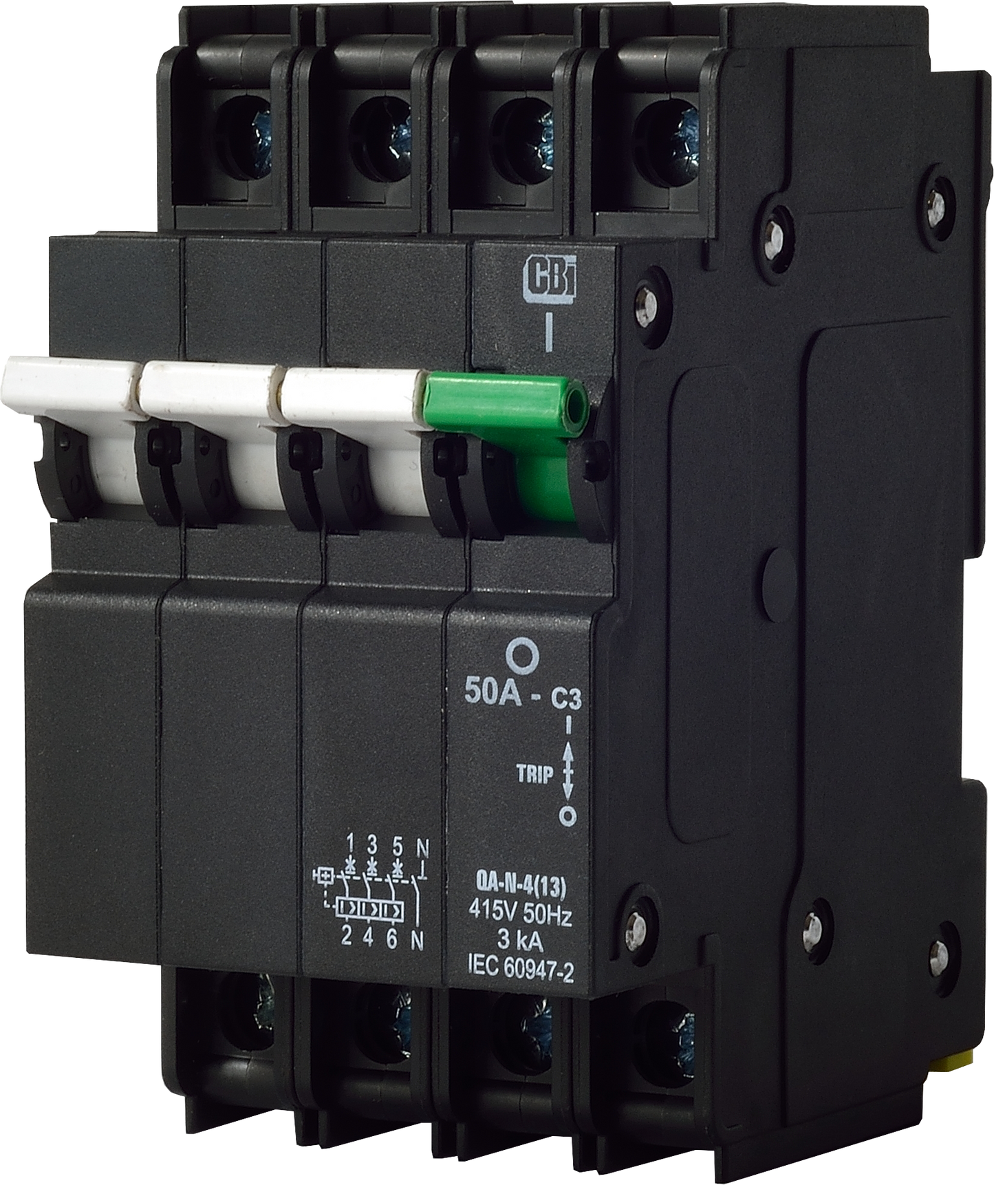 QF-N-4(26MM)45A 3P+N 6KA White/Green Breaker/Isolator