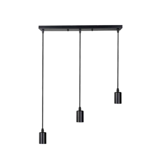OL-PEND-RECT-BK Black Aluminium 3X E27 Pendant