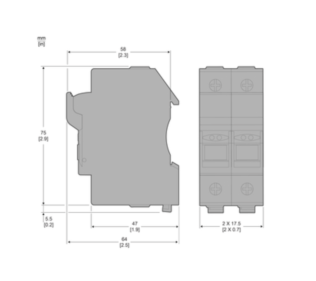 DF102 32A 2Pole 10X38MM Fuse Holder