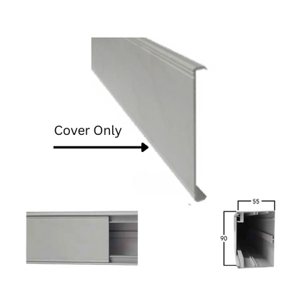 P802 Single Compartment Power Skirting Cover Only Per 2.4mtr Length - Various colours