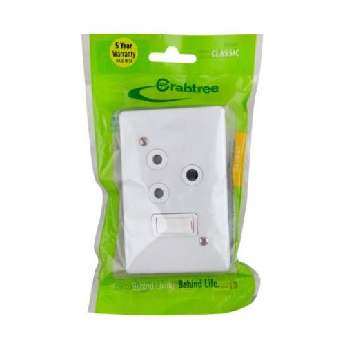Single Switch Socket + Cover 2X4 Horizontal Crabtree 18061/101 - Online Electrical