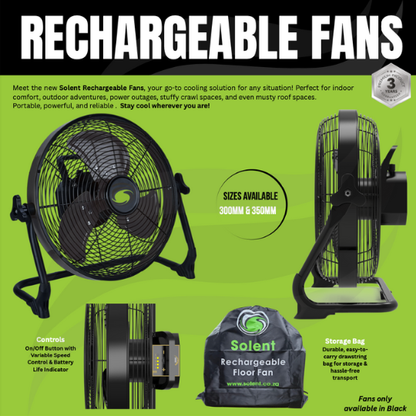 Floor Mount Rechargeable Fans - 300mm & 350mm